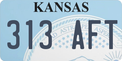 KS license plate 313AFT