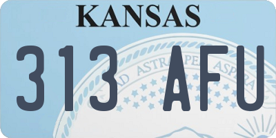 KS license plate 313AFU