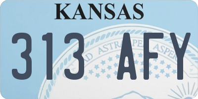 KS license plate 313AFY