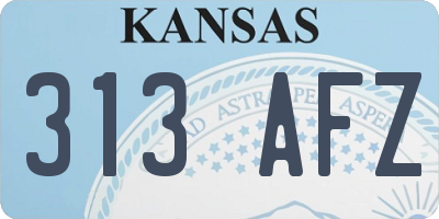 KS license plate 313AFZ