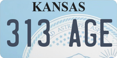 KS license plate 313AGE