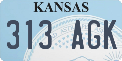 KS license plate 313AGK