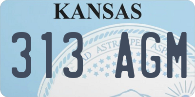 KS license plate 313AGM