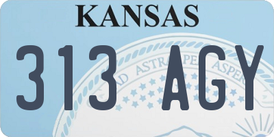 KS license plate 313AGY