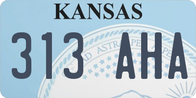 KS license plate 313AHA