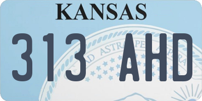 KS license plate 313AHD