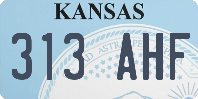 KS license plate 313AHF