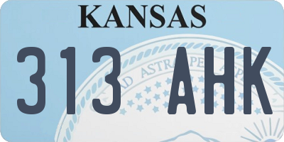 KS license plate 313AHK