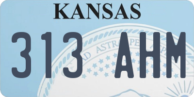 KS license plate 313AHM