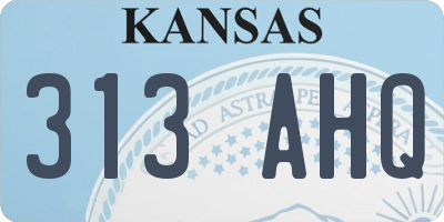 KS license plate 313AHQ