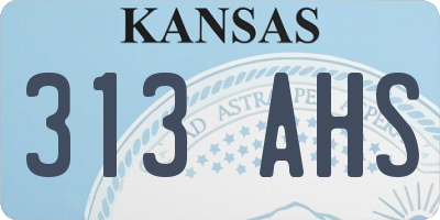 KS license plate 313AHS