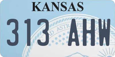 KS license plate 313AHW