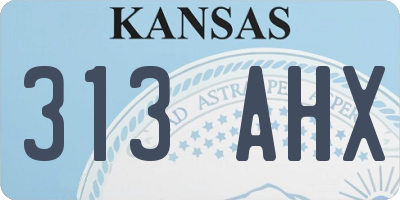 KS license plate 313AHX
