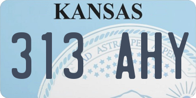 KS license plate 313AHY