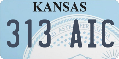 KS license plate 313AIC