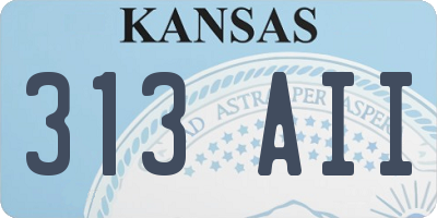KS license plate 313AII