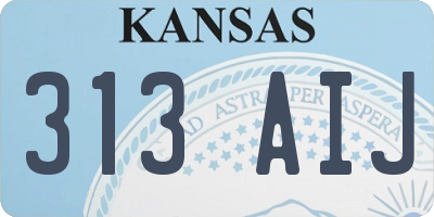 KS license plate 313AIJ