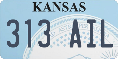 KS license plate 313AIL