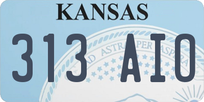 KS license plate 313AIO