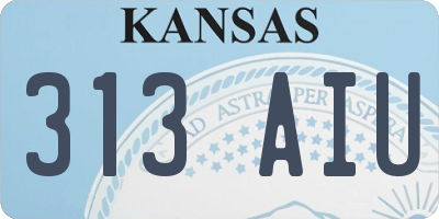 KS license plate 313AIU