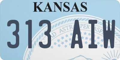 KS license plate 313AIW