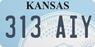 KS license plate 313AIY