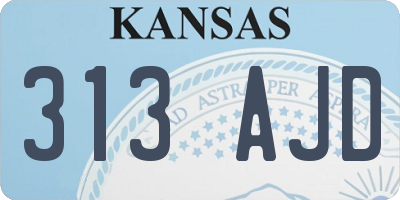 KS license plate 313AJD