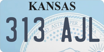 KS license plate 313AJL
