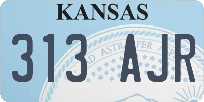 KS license plate 313AJR