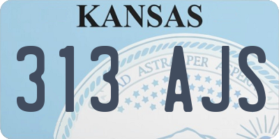 KS license plate 313AJS
