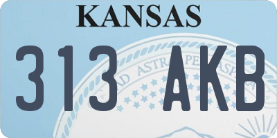 KS license plate 313AKB