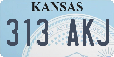 KS license plate 313AKJ