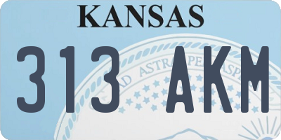 KS license plate 313AKM