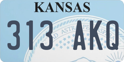 KS license plate 313AKQ