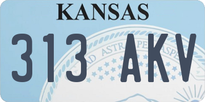 KS license plate 313AKV