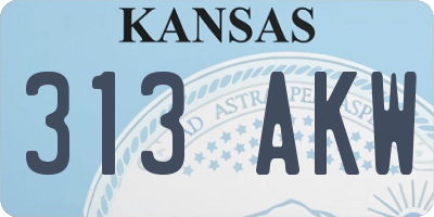 KS license plate 313AKW
