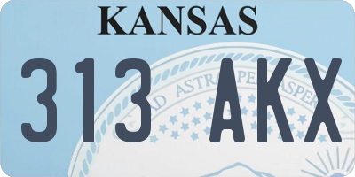 KS license plate 313AKX