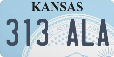 KS license plate 313ALA