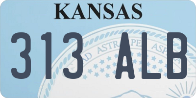 KS license plate 313ALB