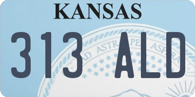 KS license plate 313ALD