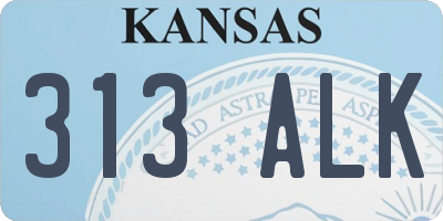 KS license plate 313ALK