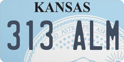 KS license plate 313ALM