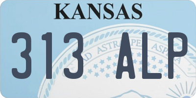 KS license plate 313ALP