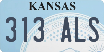 KS license plate 313ALS