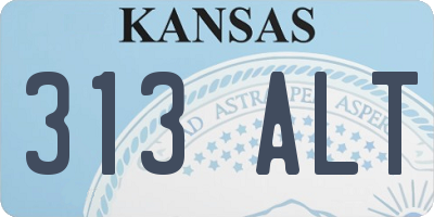 KS license plate 313ALT