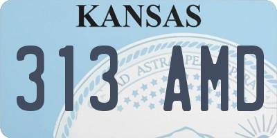 KS license plate 313AMD