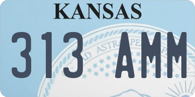 KS license plate 313AMM