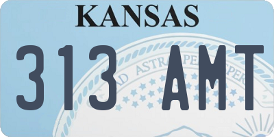 KS license plate 313AMT