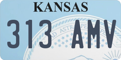 KS license plate 313AMV