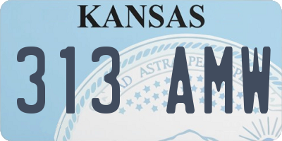 KS license plate 313AMW